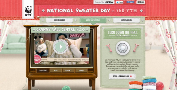 granny call sweater day