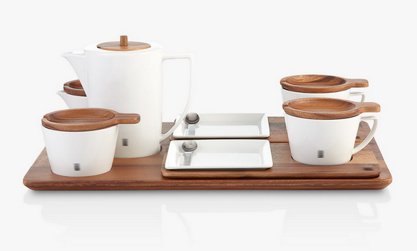 Sansiri Artisan ชุดชากาแฟไม้จามจุรีและพอร์ซเลน (Tea Set)_resize