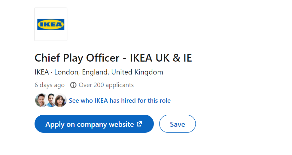 ikea london chief play officer