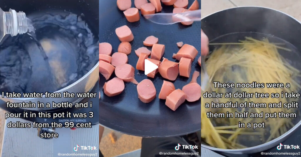 tiktok homeless cooking